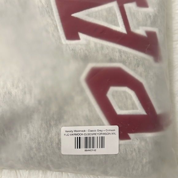 Parke Valentine's Varsity Mock neck - Classic Grey + Crimson - Picture 15 of 15